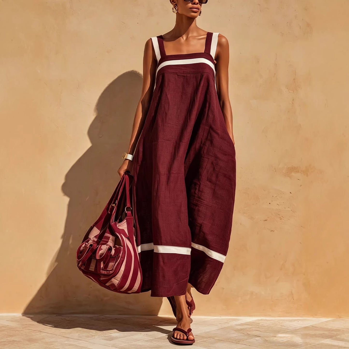 Triplechic™ ContrastFlow Strap Dress