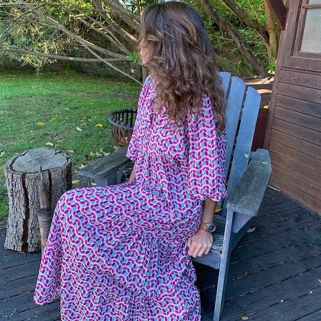 Triplechic™ Elegantes Boho-Maxikleid mit Puffärmeln und Blumenmuster