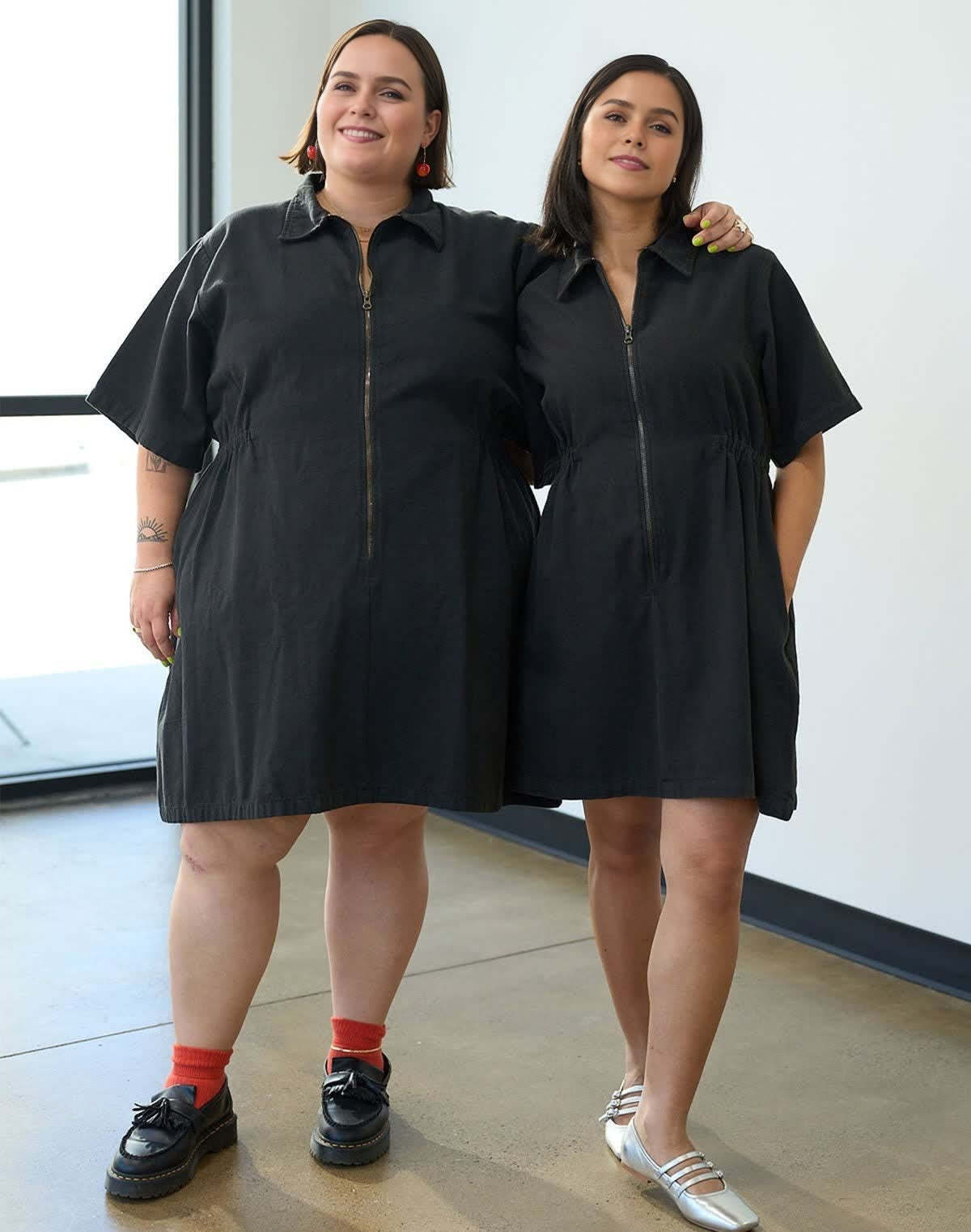 Triplechic™ – Gerafftes Utility-Kleid mit Reißverschluss