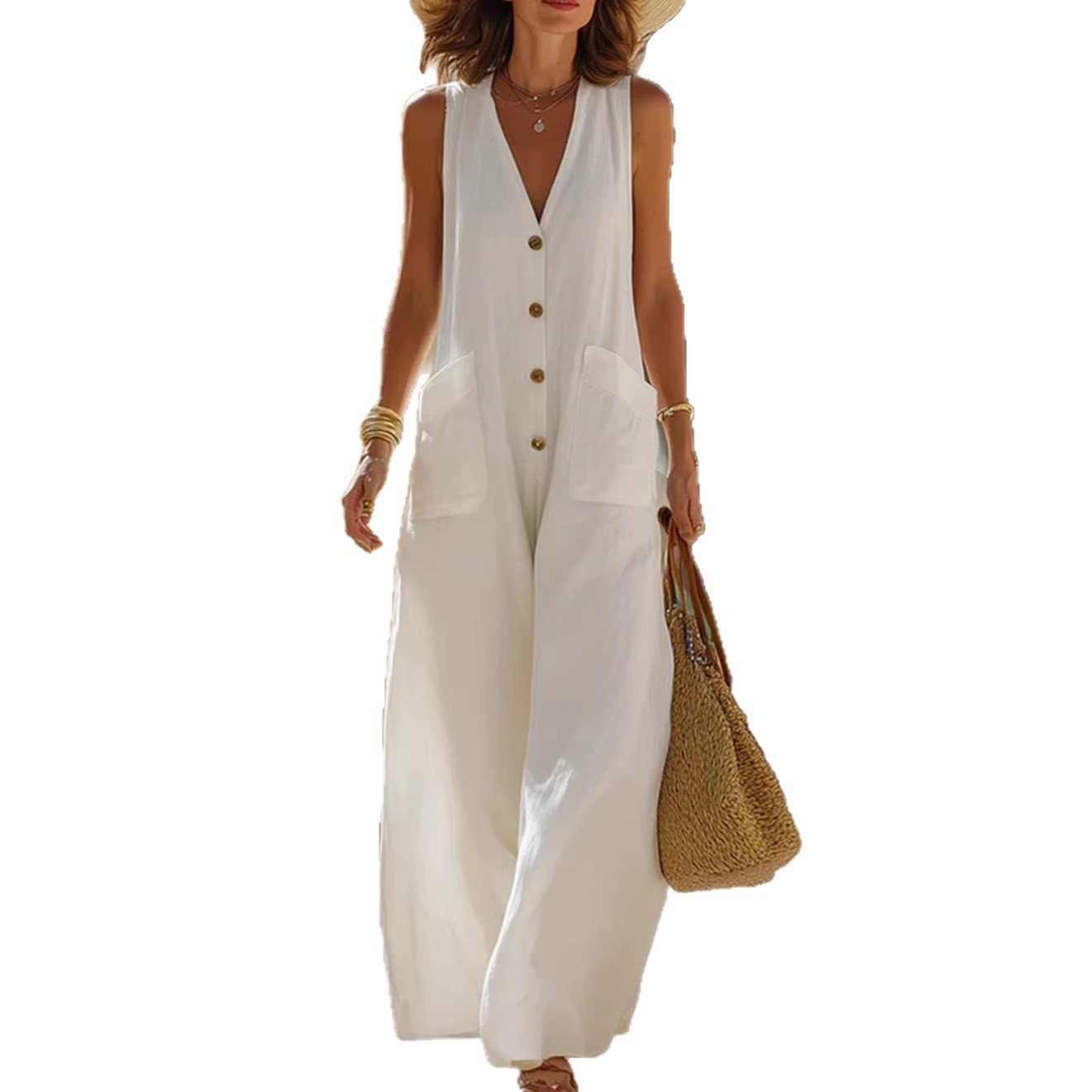 Triplechic™ LinenPocket Flow Jumpsuit