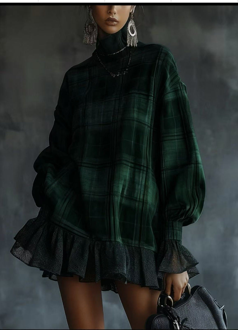 Triplechic™ Chic Plaid Ruffle Dress
