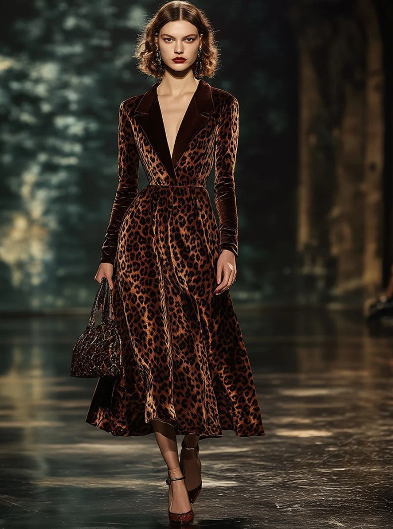 Triplechic™ RetroNoir Leopard Dress