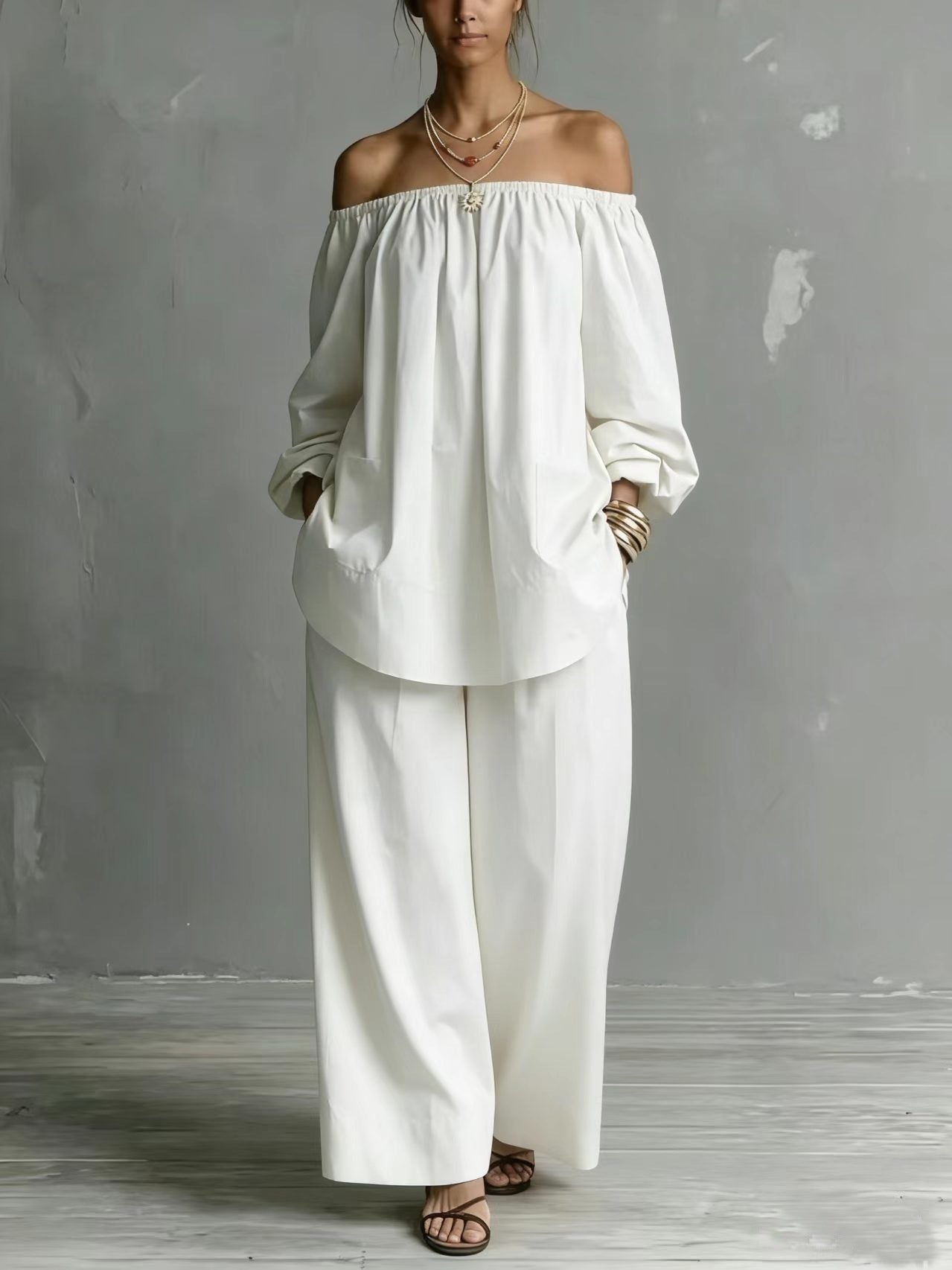 Triplechic™ OffLinen Flow Wide-Leg Set