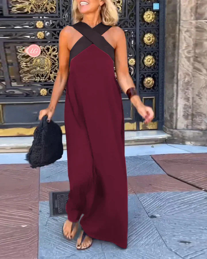 Triplechic™ Neckholder-Kleid mit gekreuztem Rücken