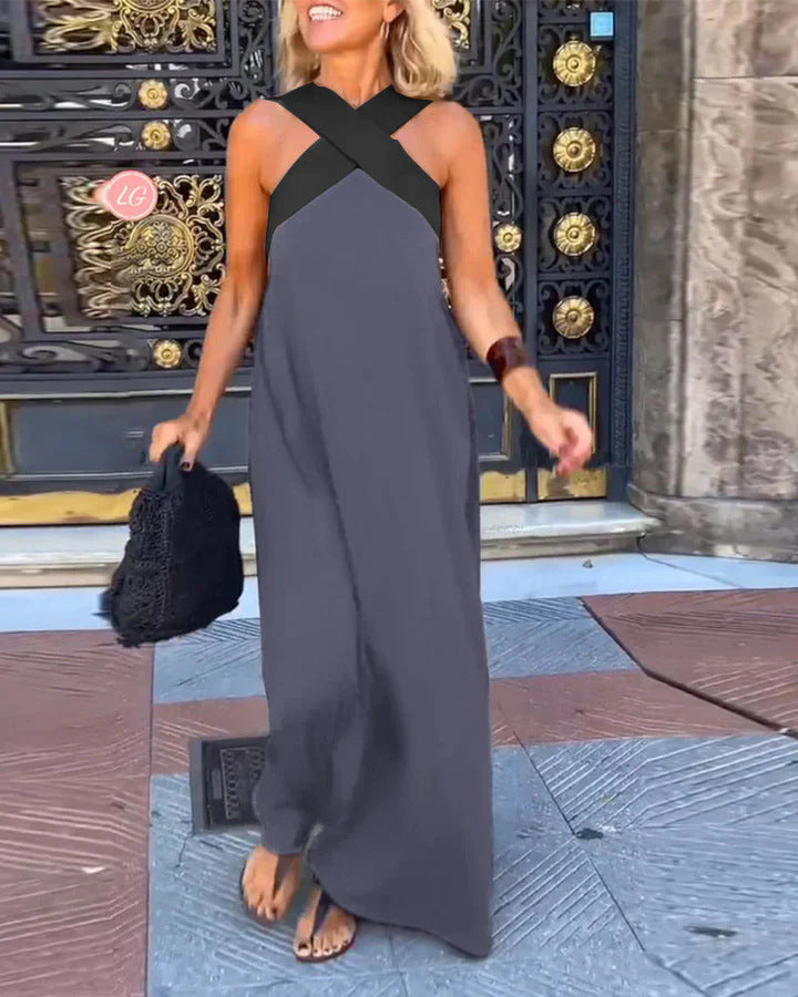 Triplechic™ Neckholder-Kleid mit gekreuztem Rücken