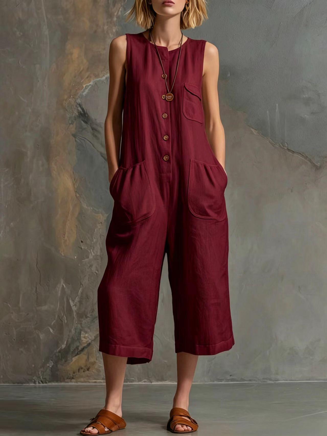 Triplechic™ LinenFlow Cropped Jumpsuit
