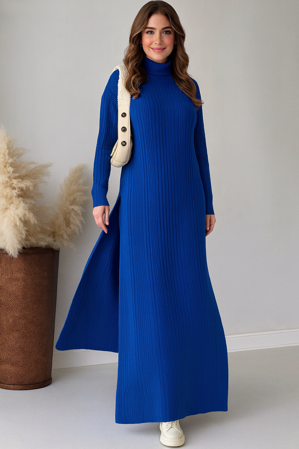 Triplechic™ Sleek Turtleneck Side-Slit Set