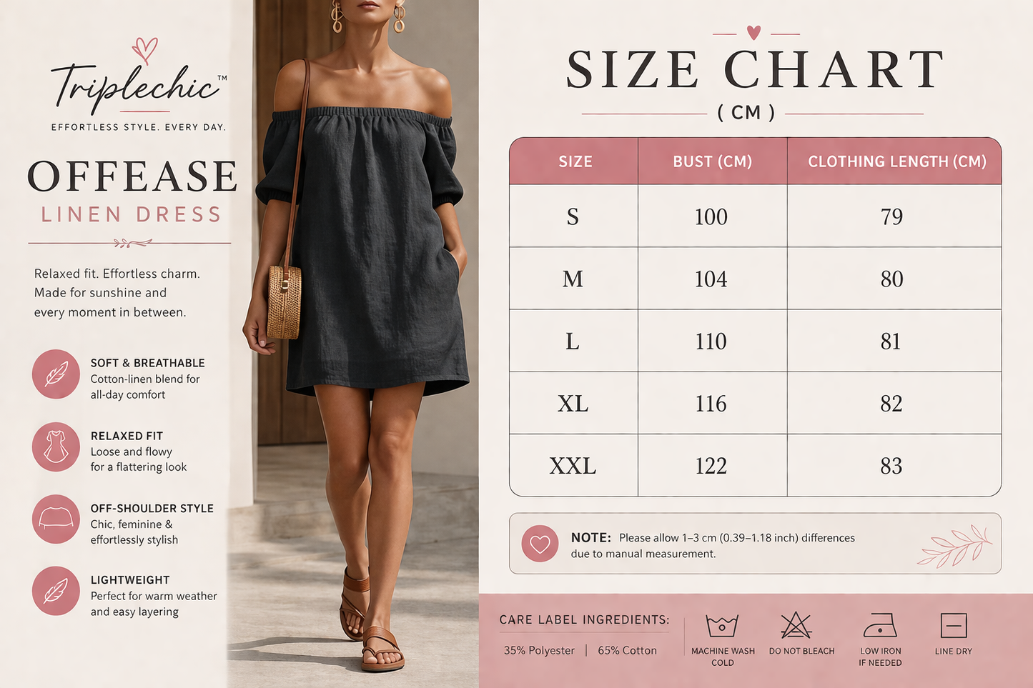 Triplechic™ OffEase Linen Dress