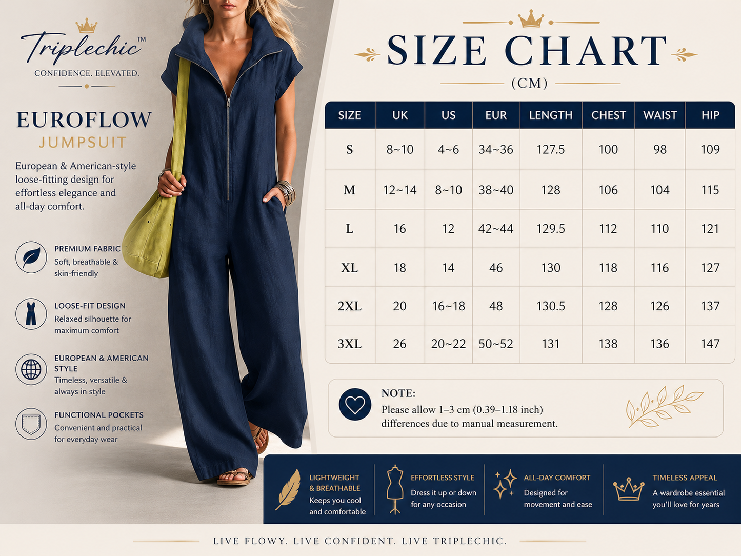 Triplechic™ EuroFlow Jumpsuit