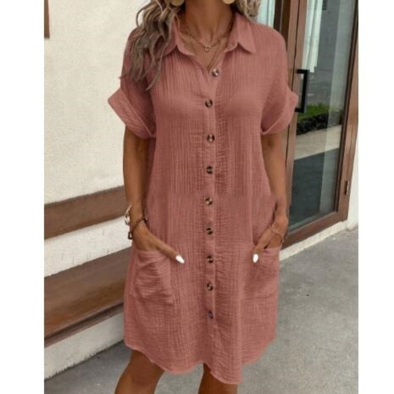 Triplechic™ Everyday Ease V-Neck Shirt Dress