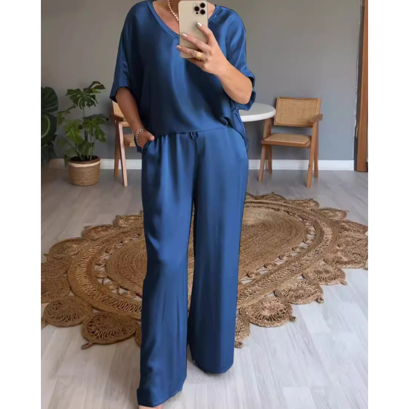 Triplechic™ Loose Satin Top & Pants Set