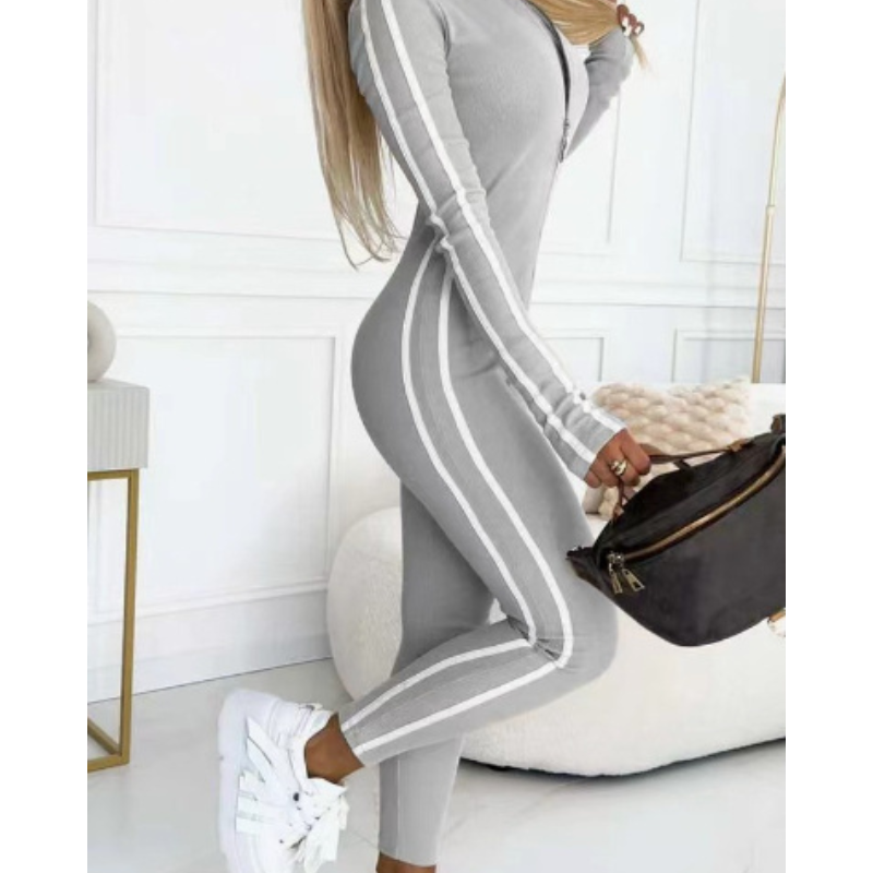 Triplechic™ Sporty Zip-Up Long Sleeve Jumpsuit
