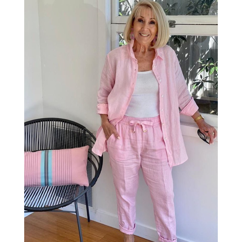 Triplechic™ Retro Cotton-Linen Pants Set