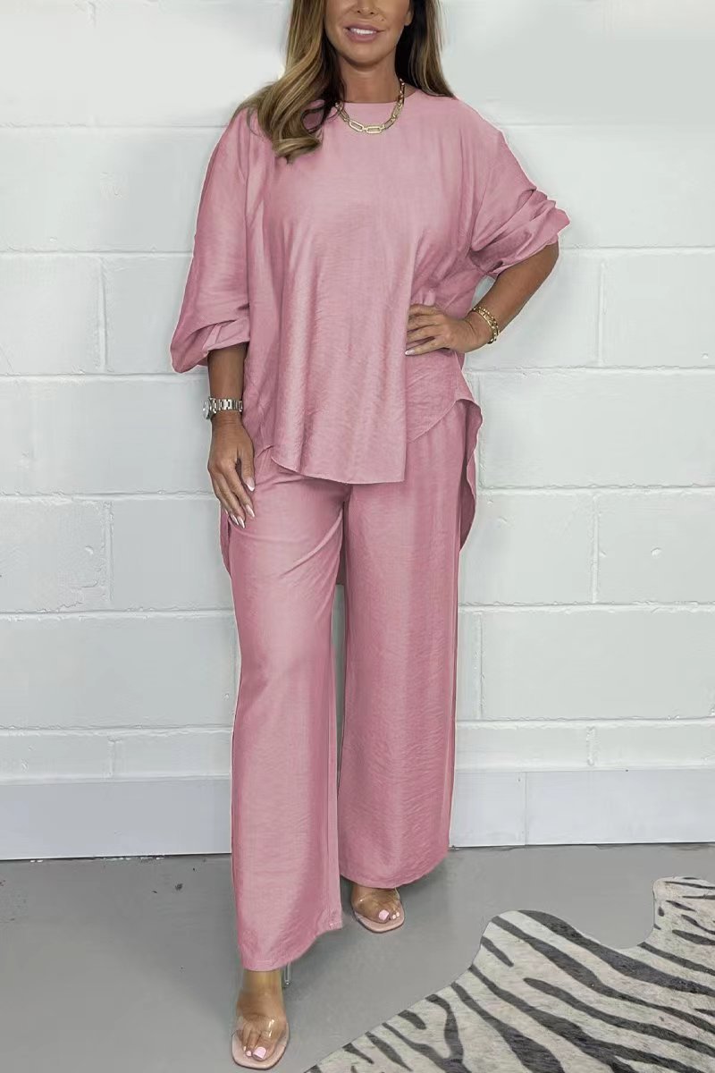 Triplechic™ Long Sleeve High-Waisted Wide-Leg Pants Set