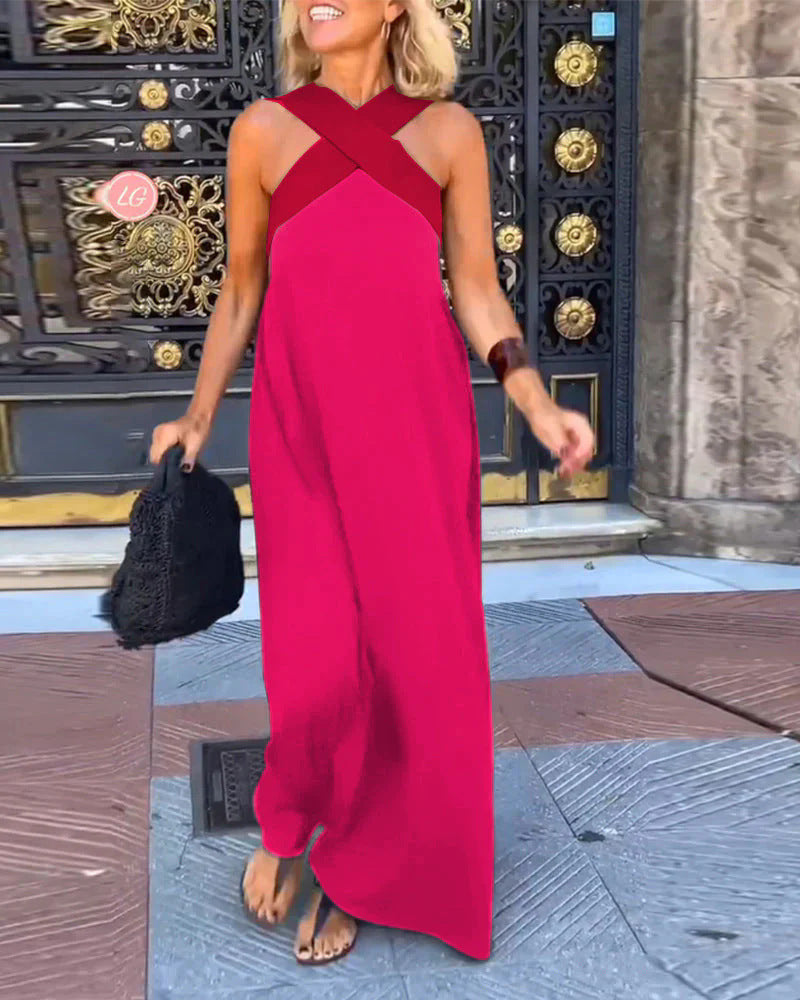 Triplechic™ Neckholder-Kleid mit gekreuztem Rücken