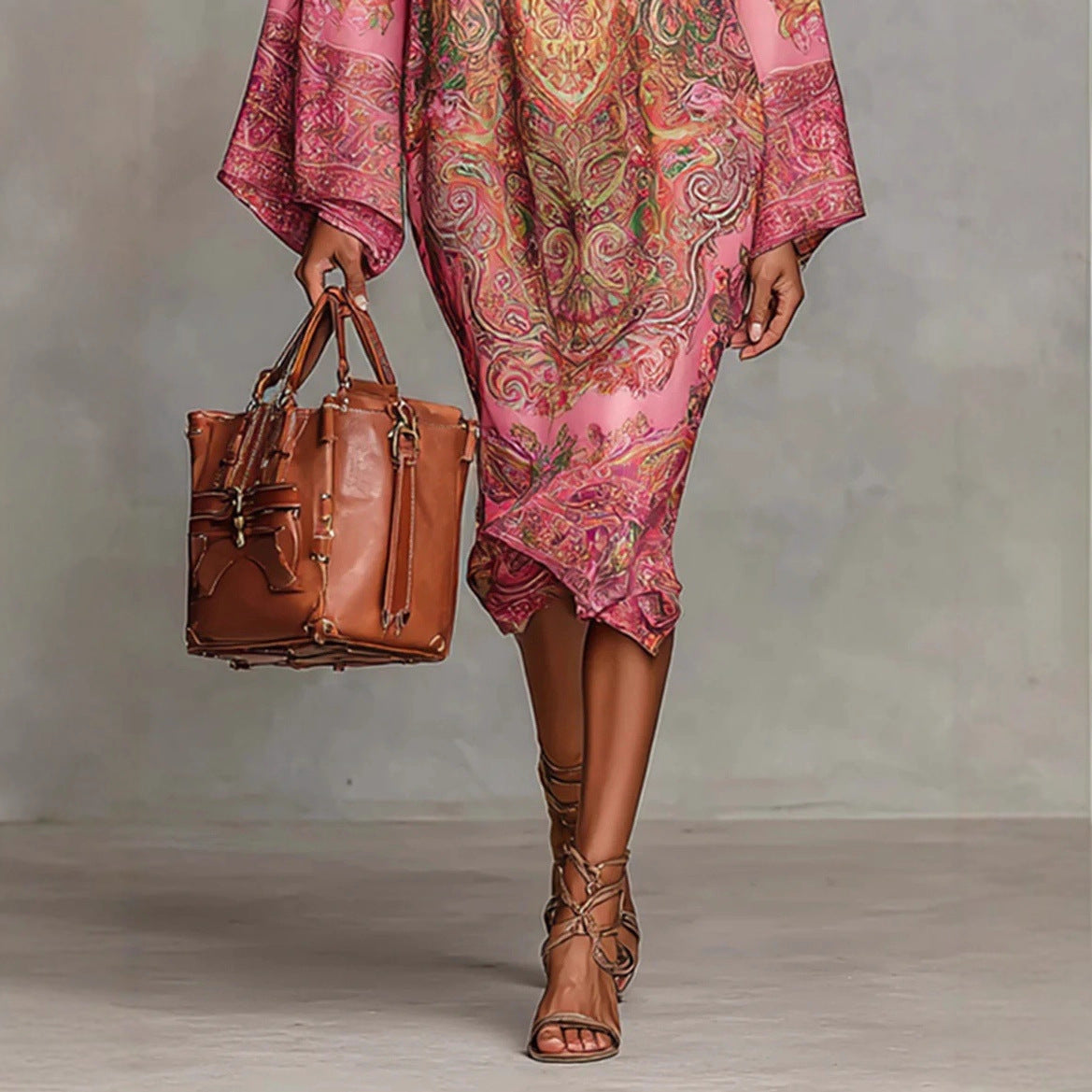 Triplechic™ Retro Floral Flowy Dress