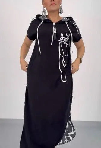 Triplechic™ Fashion Casual Dress with Stitching & Zipper