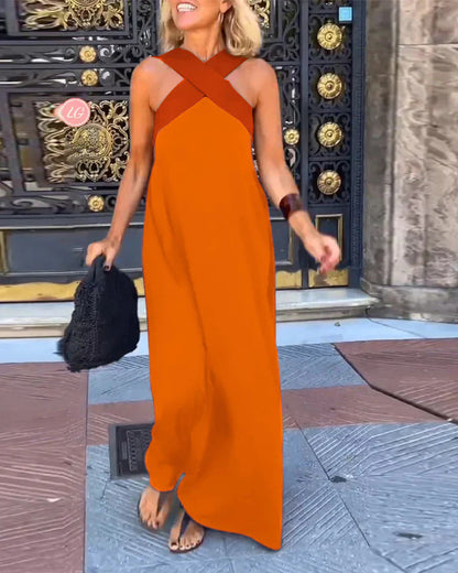 Triplechic™ Neckholder-Kleid mit gekreuztem Rücken