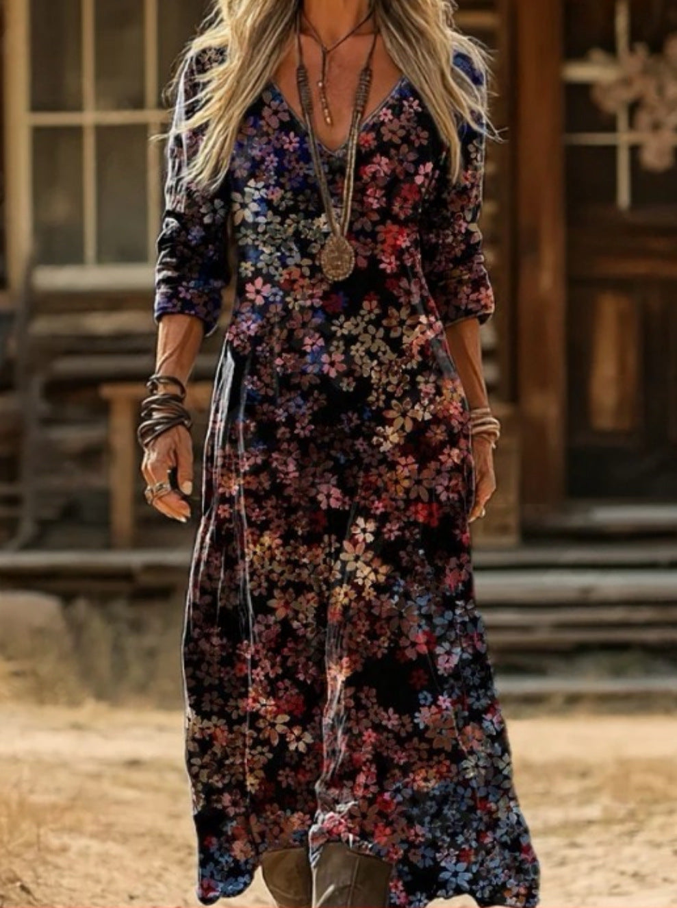 Triplechic™ Chic Digital Print Dress