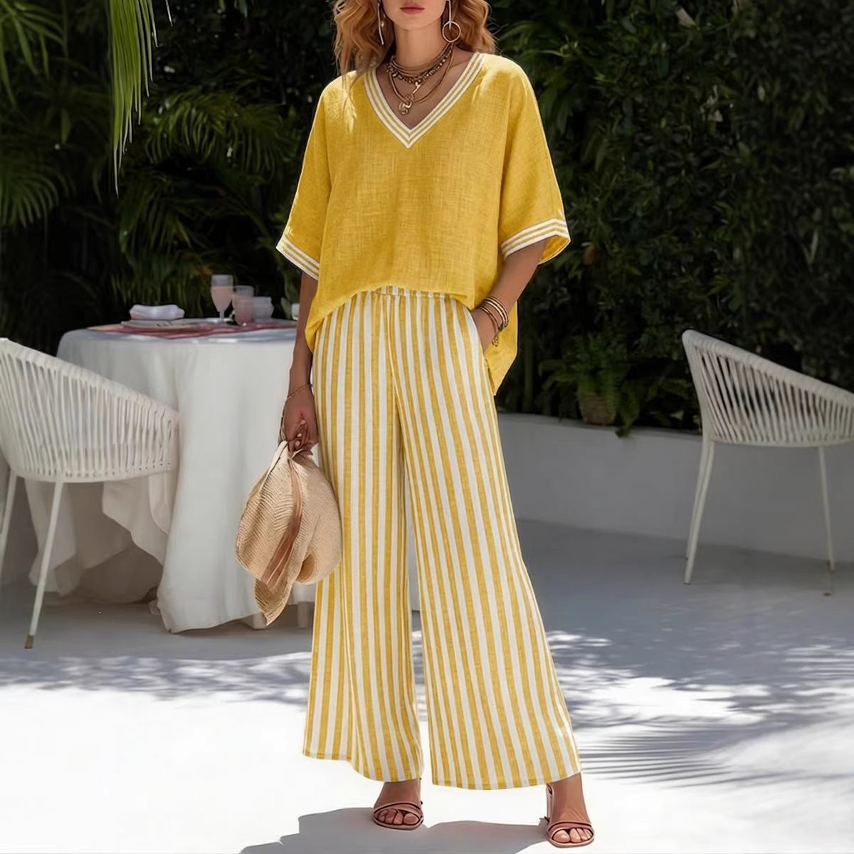 Triplechic™ StripeFlow Tunic Set