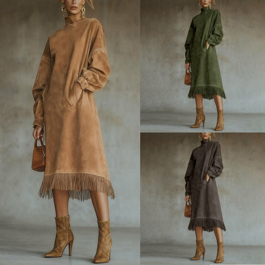 Triplechic™ FringeVelour Maxi Dress