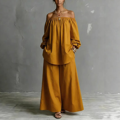 Triplechic™ OffLinen Flow Wide-Leg Set