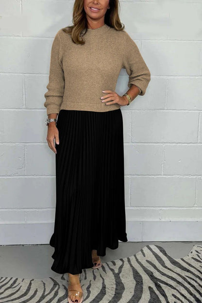 Triplechic ™ Long Sleeve Jumper & Pleated Bottom Dress