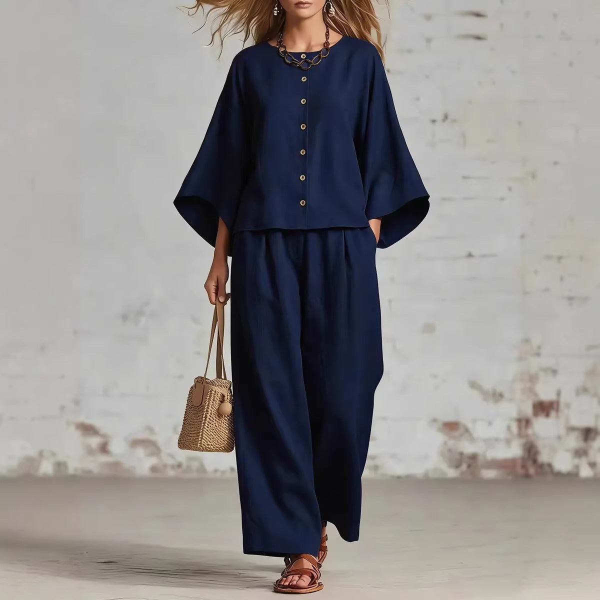 Triplechic™ LinenFlow Wide-Leg Suit