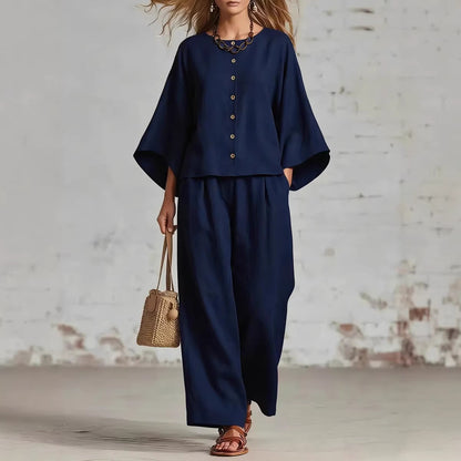 Triplechic™ LinenFlow Wide-Leg Suit