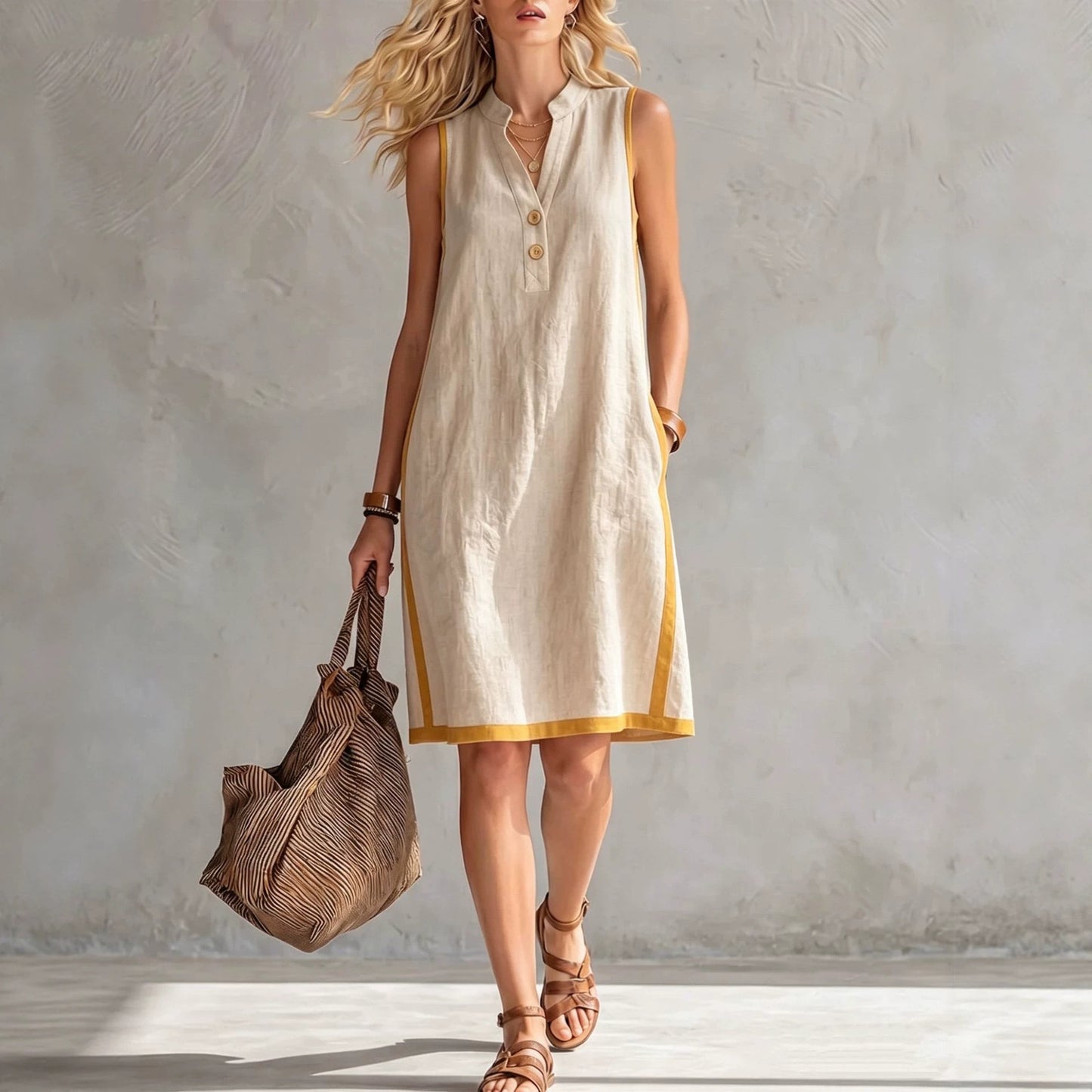 Triplechic™ VButton Pocket Dress