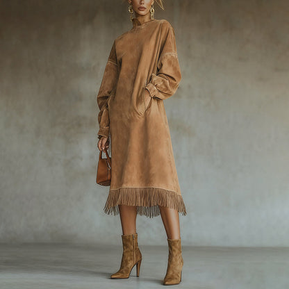 Triplechic™ FringeVelour Maxi Dress