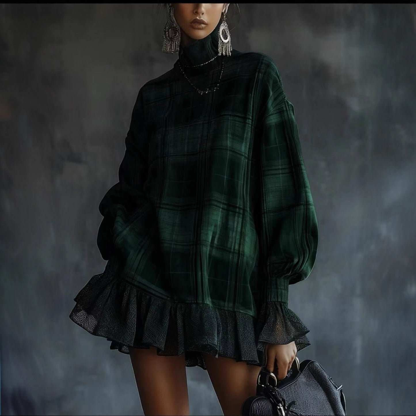 Triplechic™ Chic Plaid Ruffle Dress