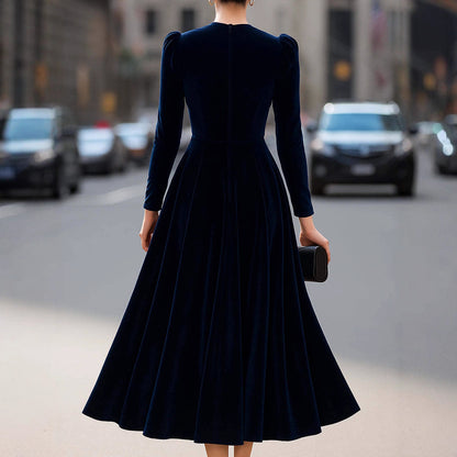 Triplechic™ Velvet Long-Sleeve Dress