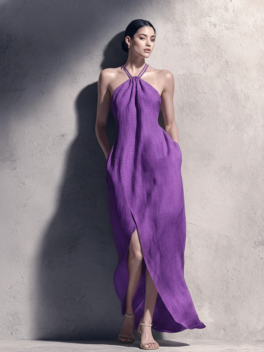 Triplechic™ HalterSculpt Slit Dress