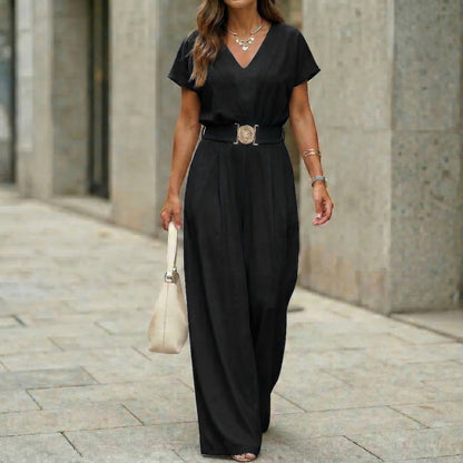 Triplechic™ VContour Belted Jumpsuit