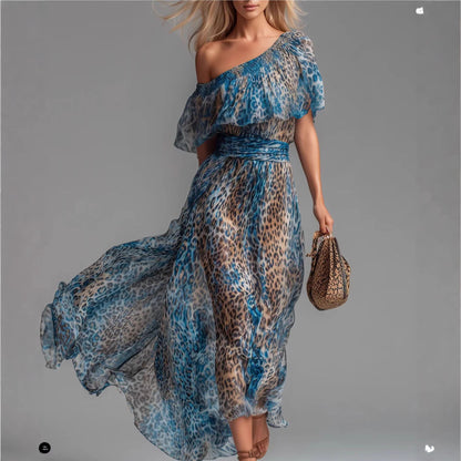 Triplechic™ BlueLeopard Flow Dress
