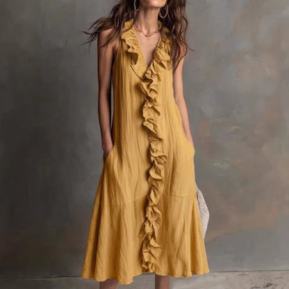 Triplechic™ LinenFlow Ruffle Dress
