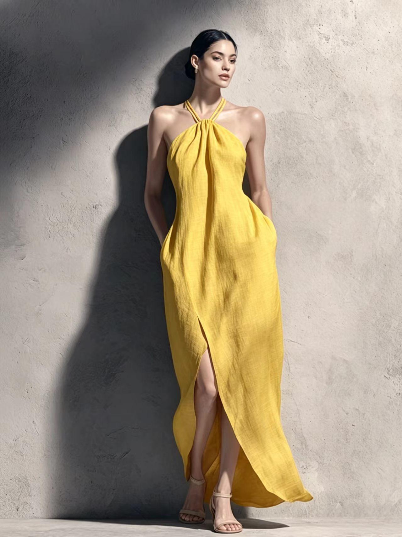Triplechic™ HalterSculpt Slit Dress