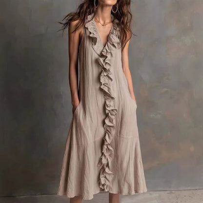 Triplechic™ LinenFlow Ruffle Dress