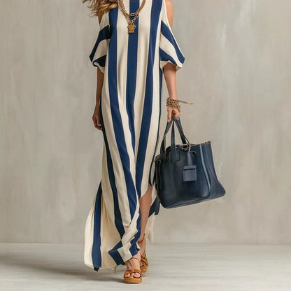 Triplechic™ OffStripe Slit Dress