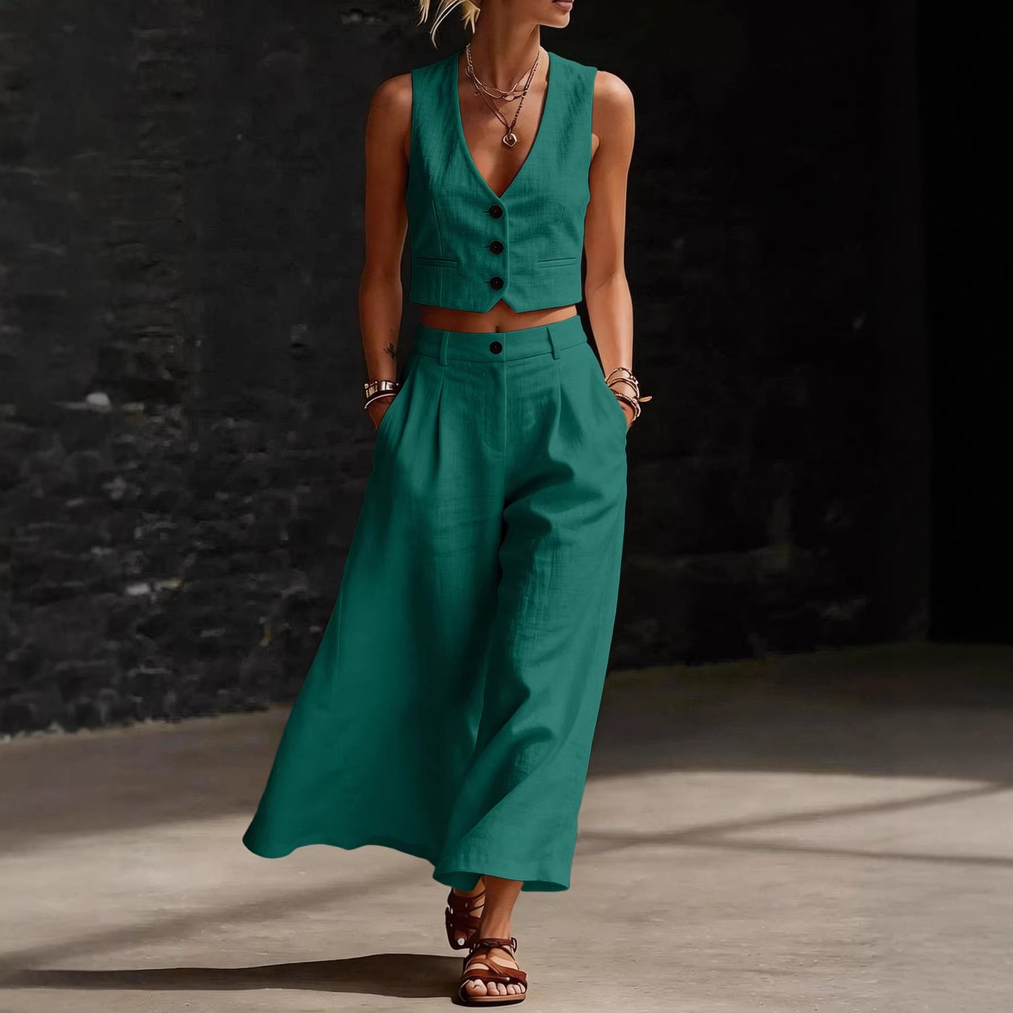 Triplechic™ VVest Contour Wide-Leg Set