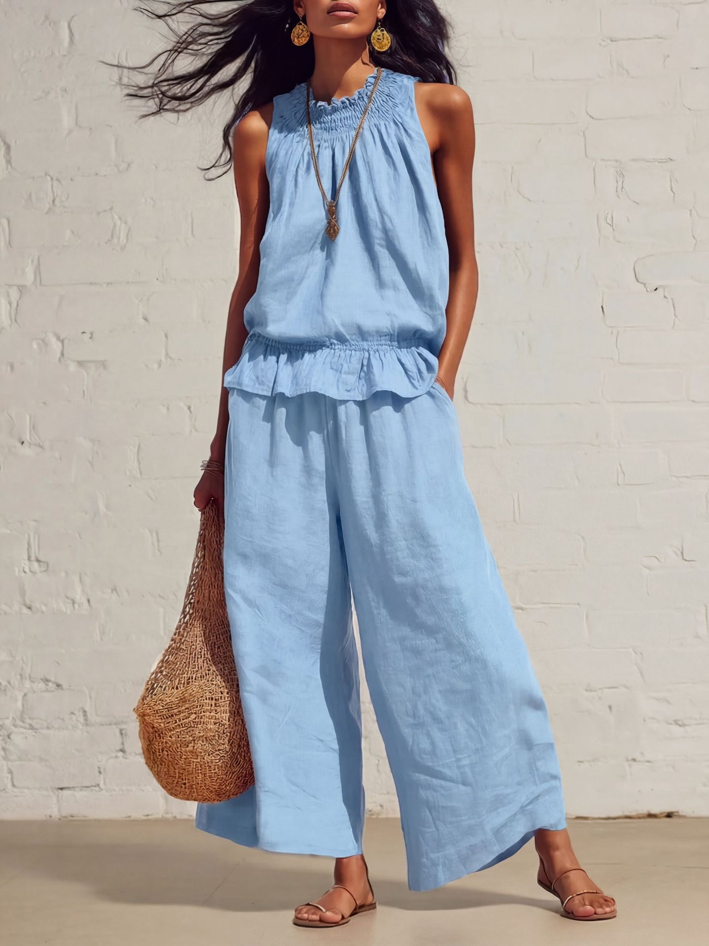 Triplechic™ RuffleLinen Flow Set