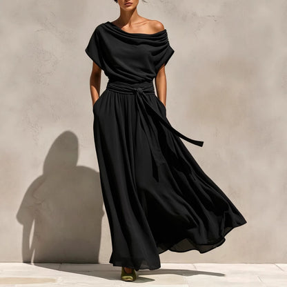 Triplechic™ PleatSculpt Chiffon Dress