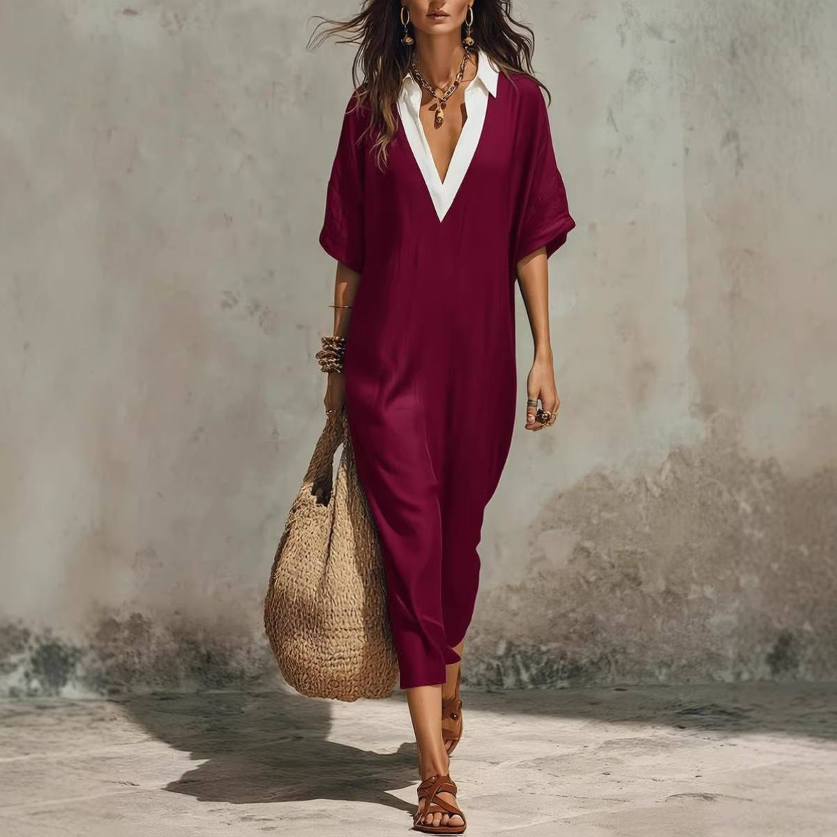 Triplechic™ LinenEase V-Flow Dress