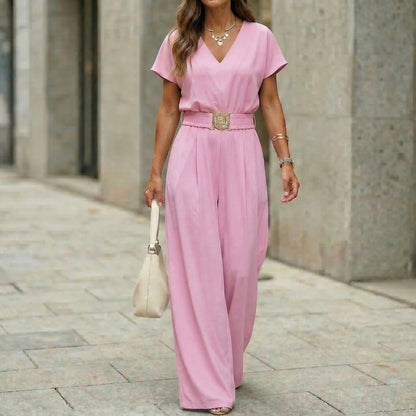 Triplechic™ VContour Belted Jumpsuit