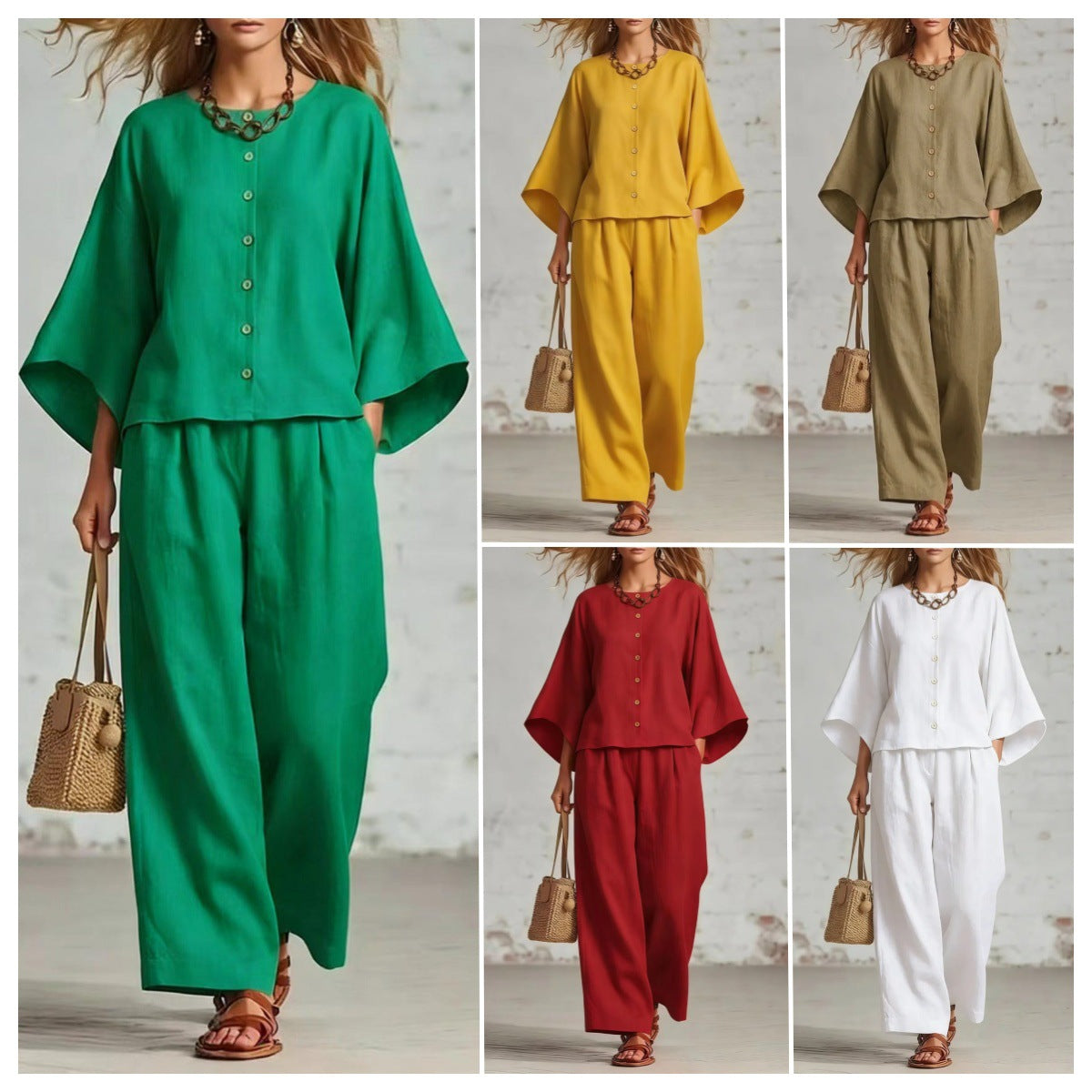Triplechic™ LinenFlow Wide-Leg Suit