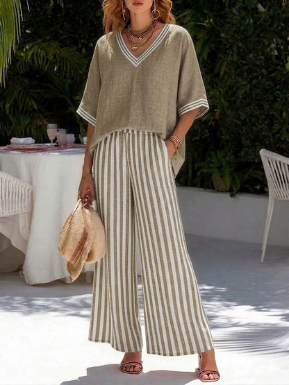 Triplechic™ StripeFlow Tunic Set