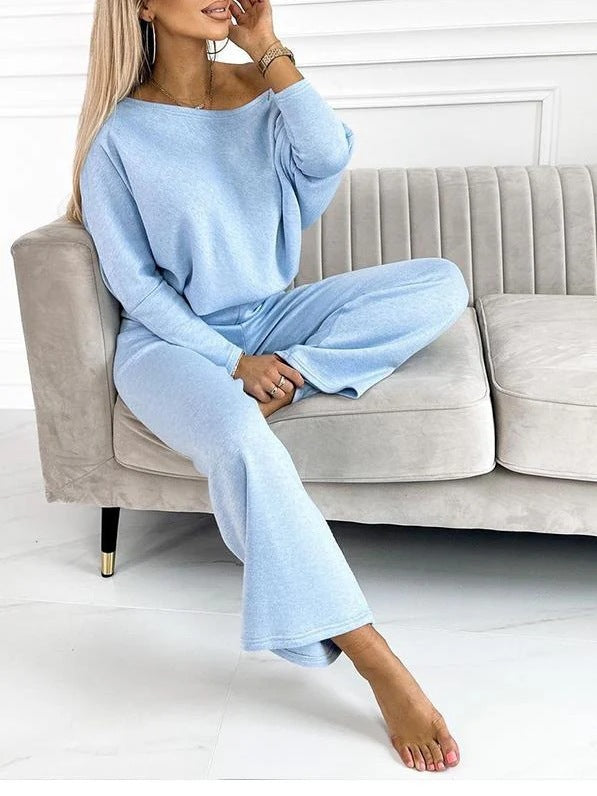 Triplechic ™ Drop Shoulder Pullover and Loose Pants Set