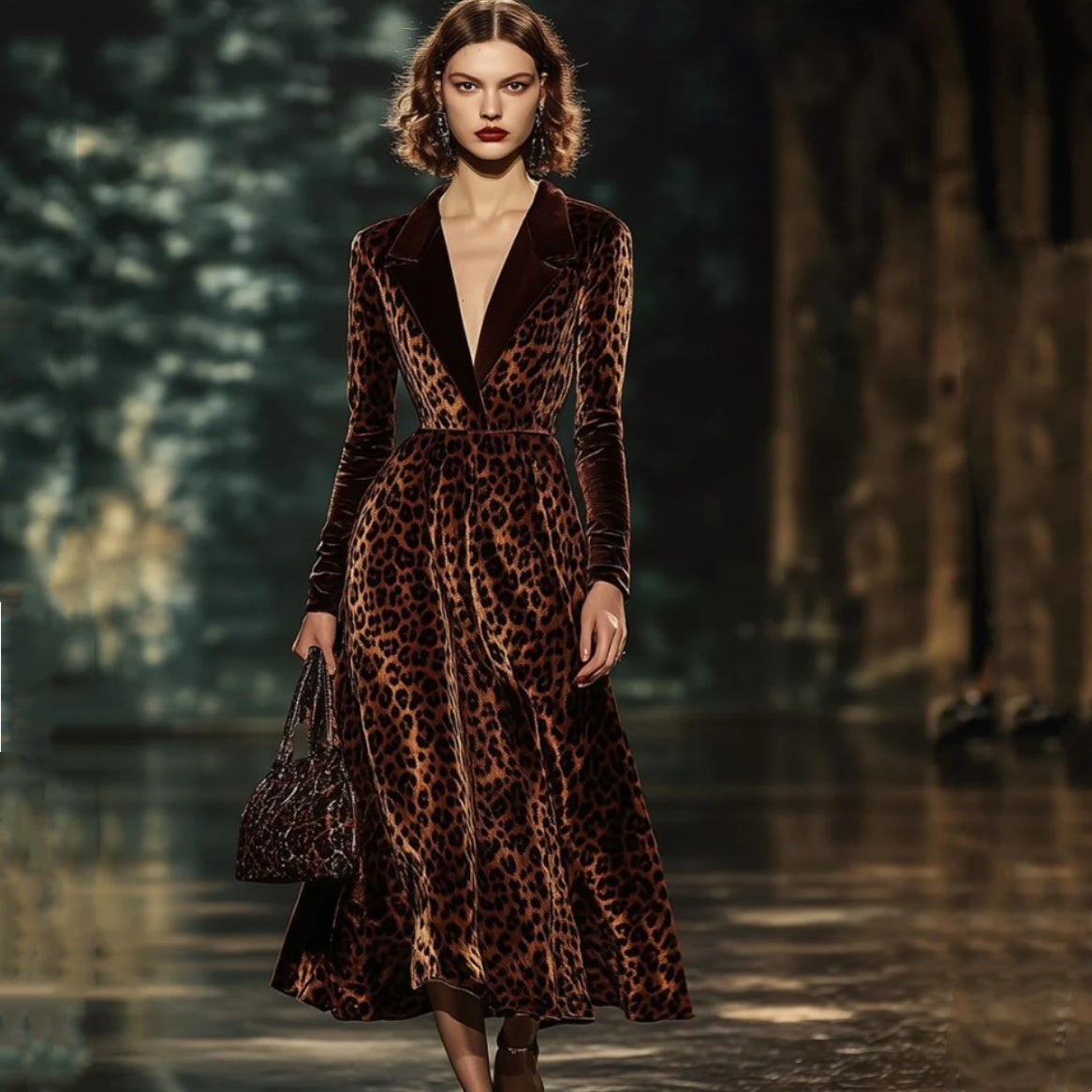 Triplechic™ RetroNoir Leopard Dress