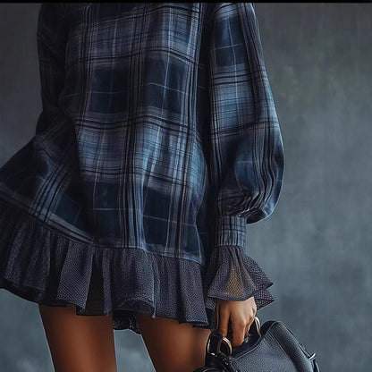 Triplechic™ Chic Plaid Ruffle Dress